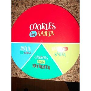 New 11" Diam Cookies for Santa Claus Clause Hard Plastic Plate
